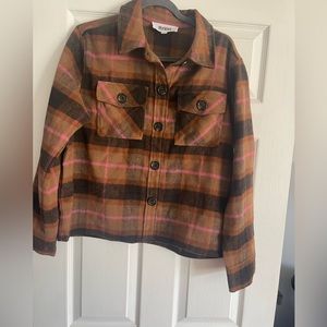 BB DAKOTA brown and pink Shacket new with tags size large